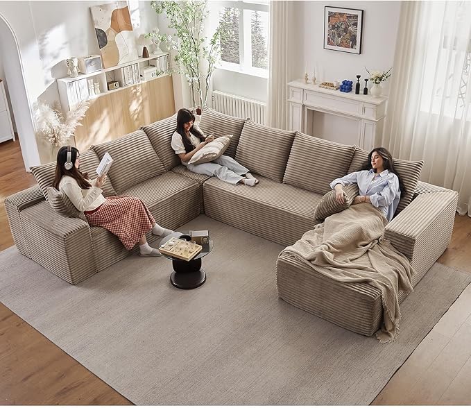 Cloud Sectional Couch with L-Shape Chaise, Modern Modular Comfy Sofa with Deep by Lakifun