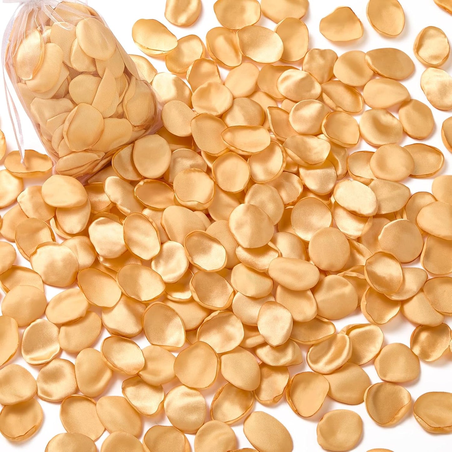 Serwalin 300Pcs Silk Rose Petals Fake Flower Petals Champagne Gold Artificial Rose Petals for Weddings Proposal Flower Girl Petals Aisle Flower Girl Basket Runner Bridal Shower Table Decor