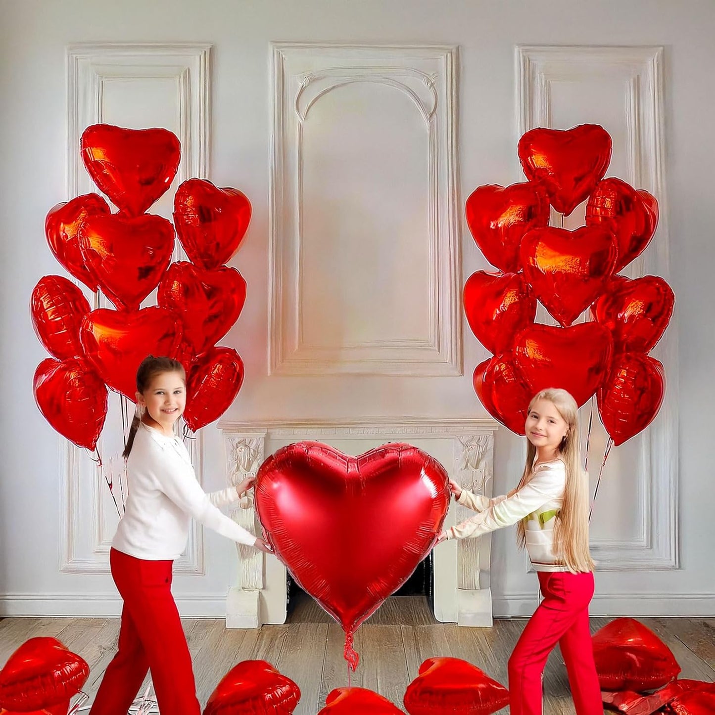 Valentines Day Balloons with Heart-Shape, love Foil Balloons for Romantic Special Night Decorations and WILL YOU BE MY GIRLFRIEND，Engagements, Proposals, and Valentine's Day XXOO gals