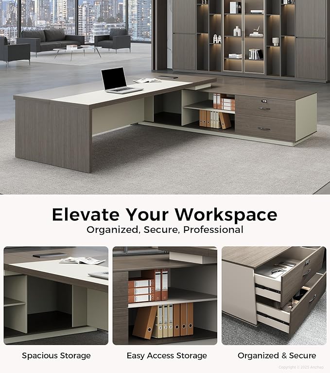 79" L-Shaped Executive Desk - Image 7