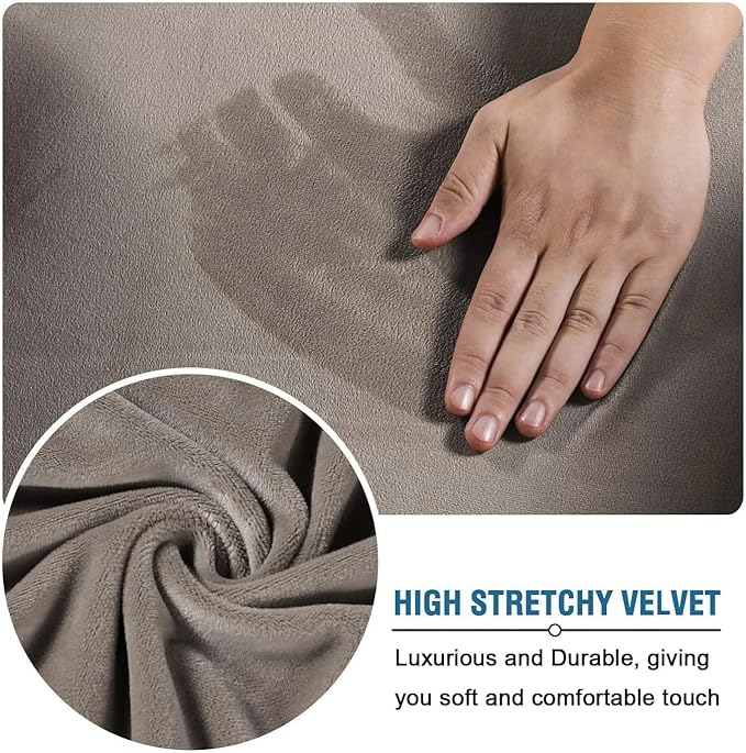 H.VERSAILTEX Modern Velvet Plush High Stretch Sofa Slipcover Furniture - Image 5