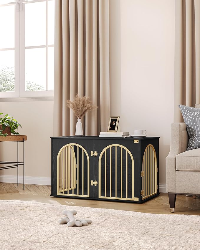 Hzuaneri 39.4" Wooden Dog Crate Furniture, Indoor Dog Kennel Dogs Cage - Image 8