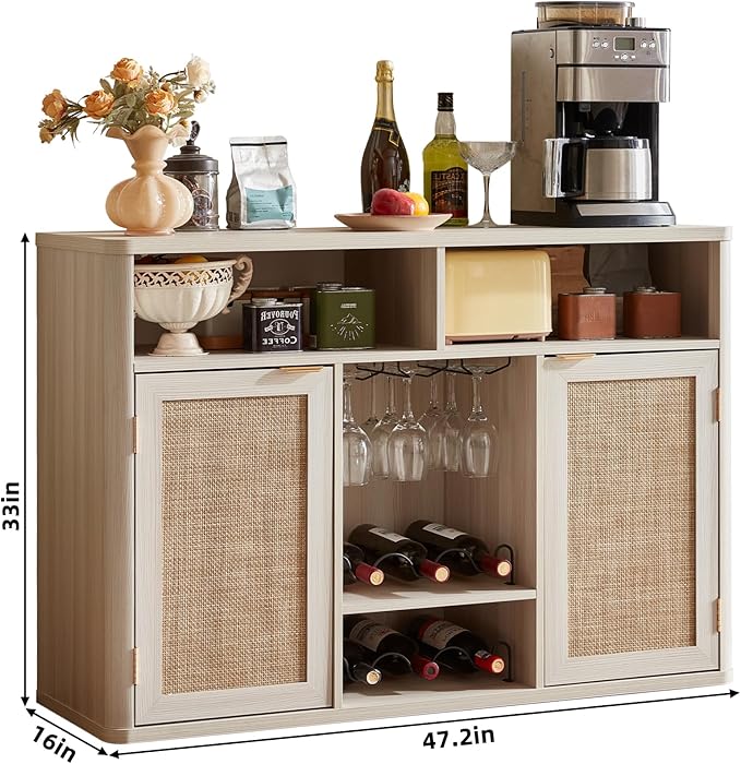 Lerliuo Rattan Wine Cabinet - Image 3