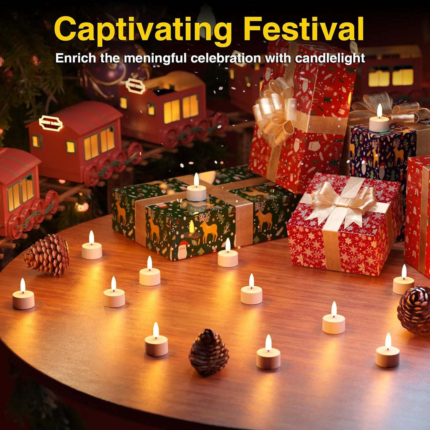 Rechargeable Flameless Tea Lights Candles with Charging Station, LED Tea Lights Candles with Remote Control Timer for Wedding, Christmas, Halloween, Anniversary, Home Decor, 12-Pack