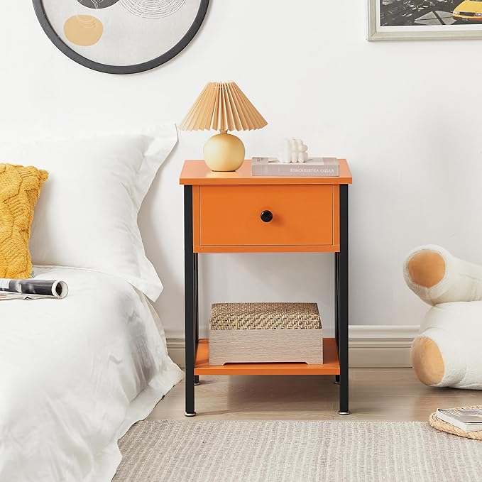 VECELO Nightstands Set of 2, Modern Bedside End Tables, Night Stands - Image 5