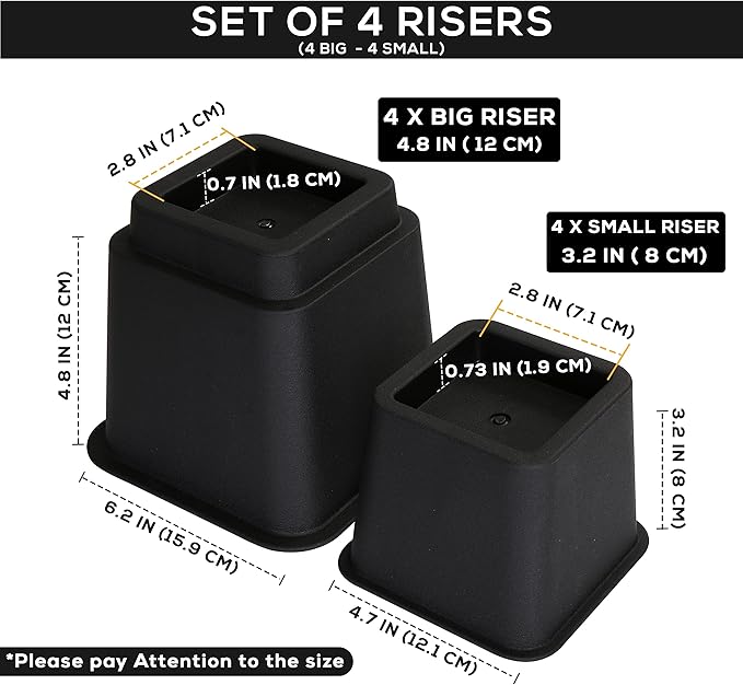 Utopia Bedding Bed Riser, 3 & 5 Inches Adjustable Furniture Risers - Image 6