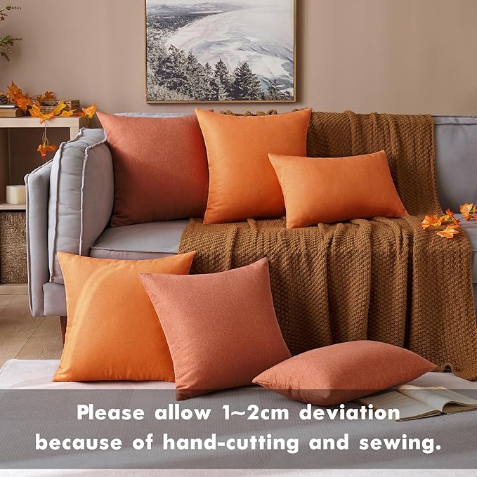 MIULEE Pack of 2 Decorative Outdoor Solid Waterproof Throw Pillow Covers Faux - Image 7