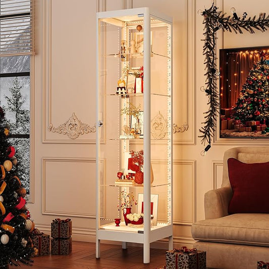 5-Tier Glass Display Cabinet by WOOWDEPOTBetterYourLife