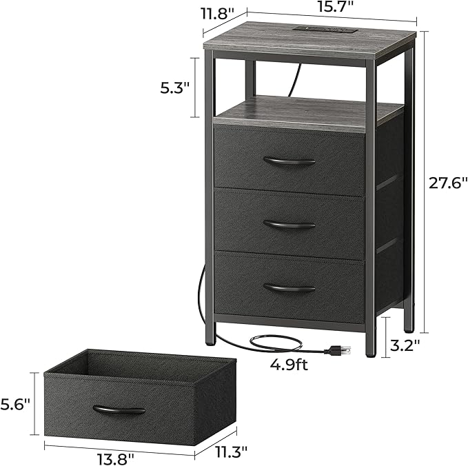 Huuger Nightstands Set of 2, 27.6 Inch End Tables - Image 8