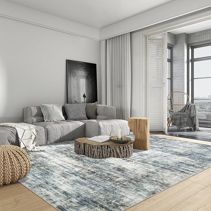 9x12 Area Rugs Washable Rug: Modern Abstract Living Room Rug Soft Anti-Skid - Image 4