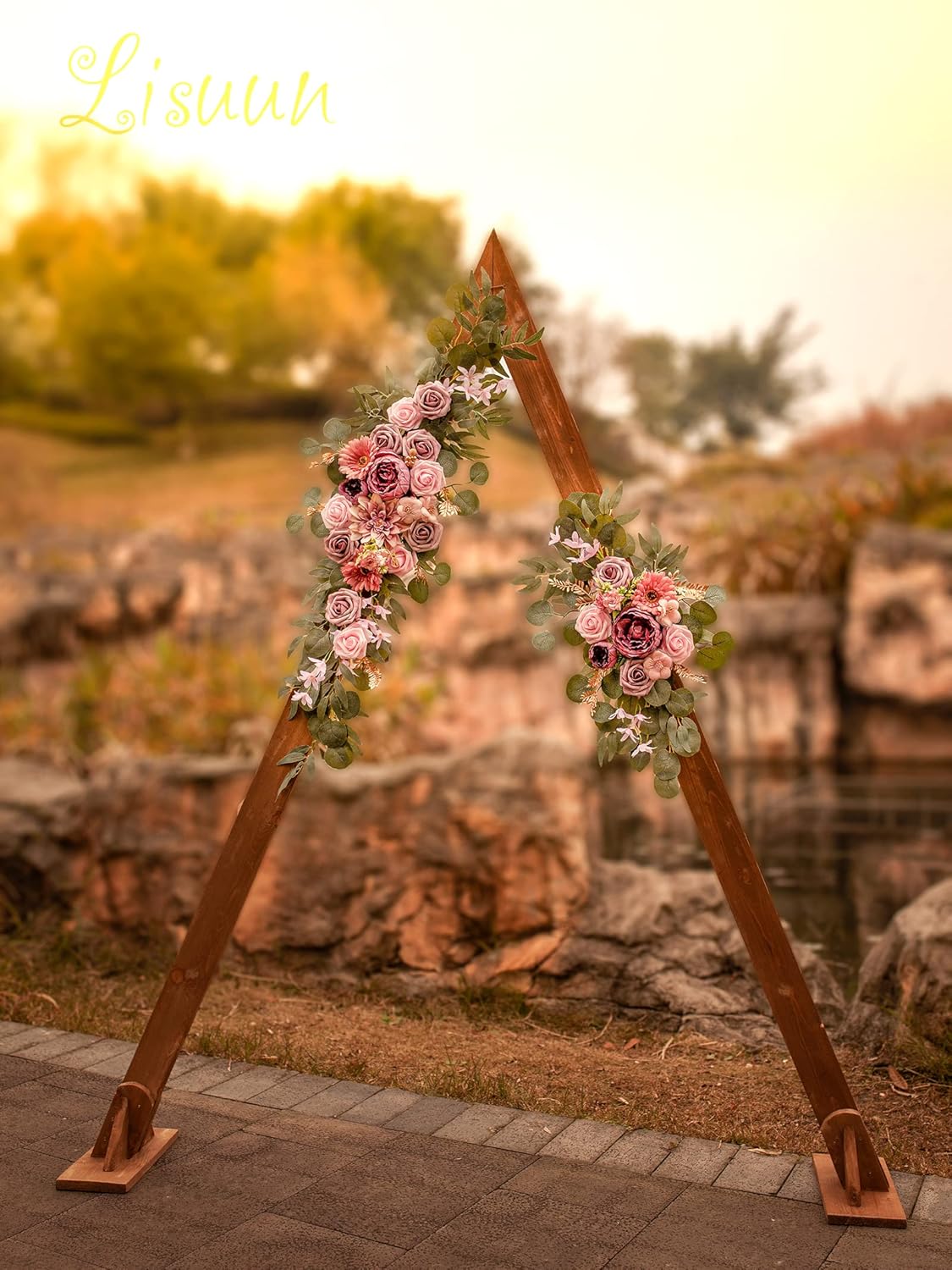 Wedding Arch Flowers, Artificial Flowers for Decoration, Large Flower Swag for Boho Styles Wedding Ceremony Floral Decor - Pack of 2