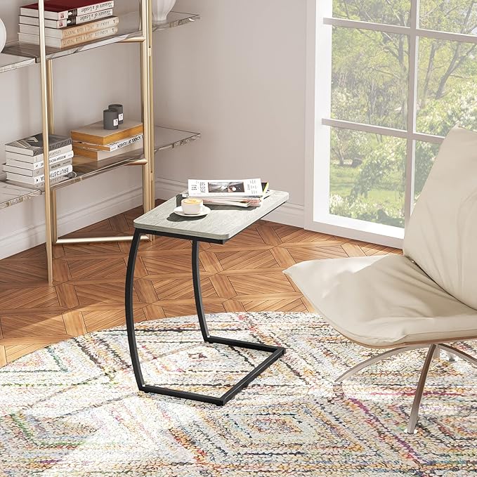 SRIWATANA Side Table, End Table, Vintage C-Shaped Couch Table - Image 4