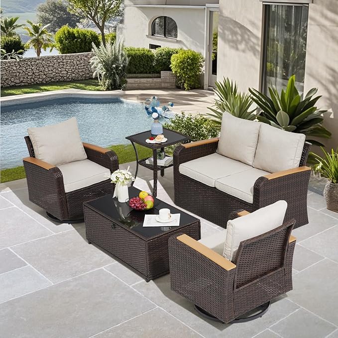 5 Pieces Outdoor Furniture Set - Image 5