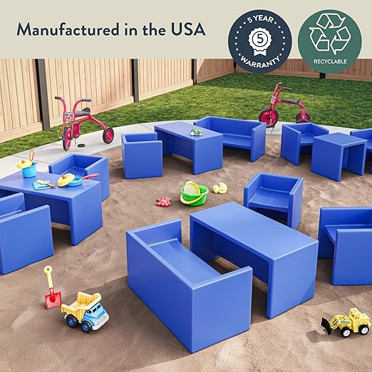 Children's Factory Adapta-Bench, CF910-029 Blue, Kids Flexible Seating - Image 5