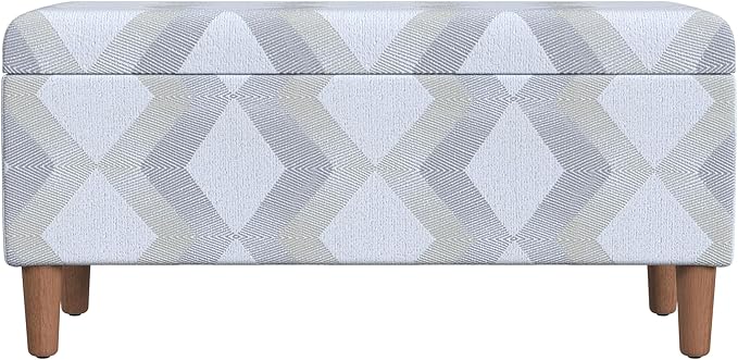 HomePop Malmo Decorative Storage Bench -Natural Woven Geo - Image 4