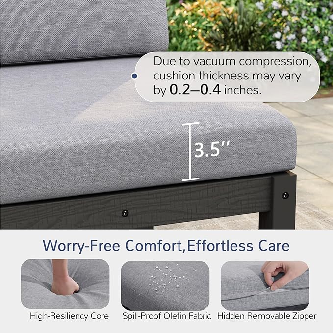 Stoog 8-Piece Patio Sectional Sofa Set, L-Shaped Modular Outdoor Furniture Set - Image 8