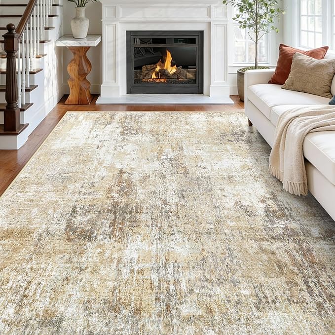 RELEANY Washable Area Rugs 8'x10' Non-Slip Modern Abstract Soft by RELEANY