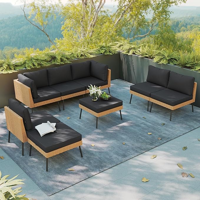 Aoxun 8 Piece Patio Furniture Set, 8 Seats Outdoor Sectional Sofas - Image 2