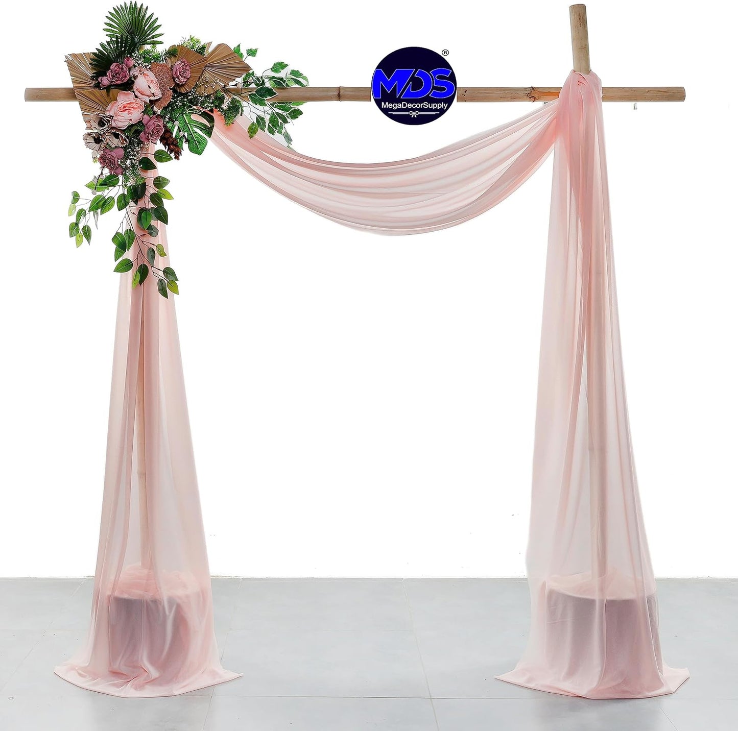MDS Halloween Chiffon Draping Fabric - 1 Panel, 30" Wide x 30ft Long - Sheer Spooky Arbor & Canopy Drapery for Haunted House Backdrops, Party Ceilings, DIY Costumes & Themed Events - Dusty Rose