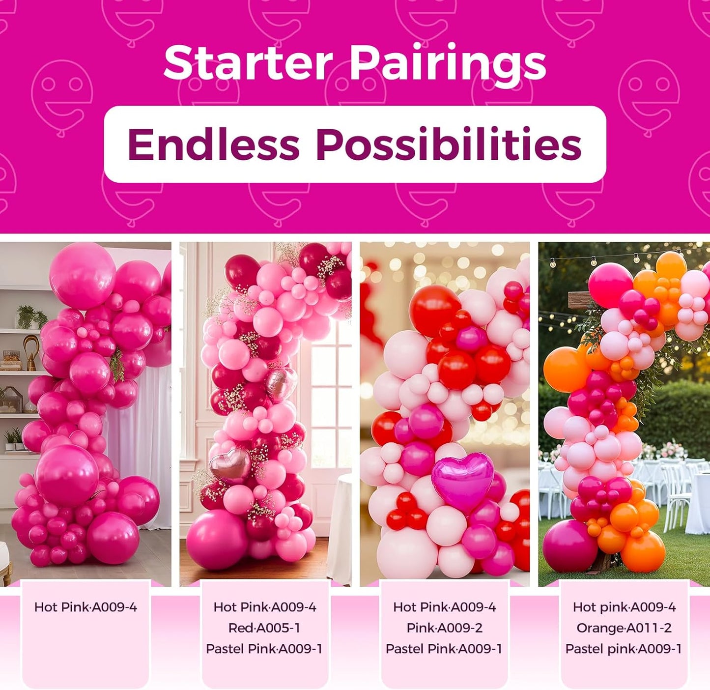 Bezente Hot Pink Latex Party Balloons, 100 Pack 12 inch Round Helium Pink Balloons for Valentine's Day Wedding Birthday Party Backdrop Decorations