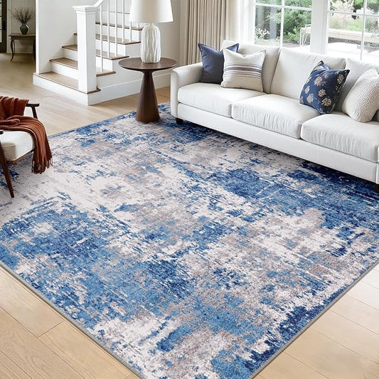 RELEANY Washable Area Rugs Square 9ft Non-Slip Modern Abstract Soft by RELEANY
