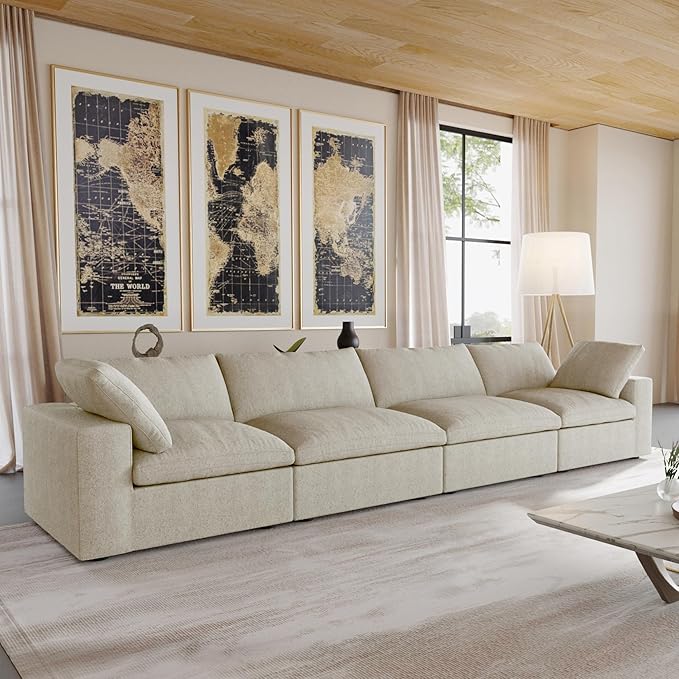 JACH 160" Cloud Sectional Couch, Modern Modular Convertible Sofa, Couch Cushion - Image 6
