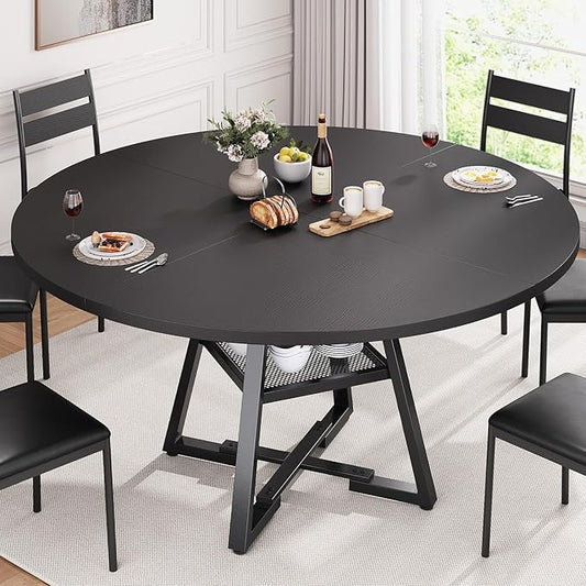 Jocoevol 51'' Round Dining Table, Kitchen Dining Room Circle Dinner Pedestal by JOCOEVOL