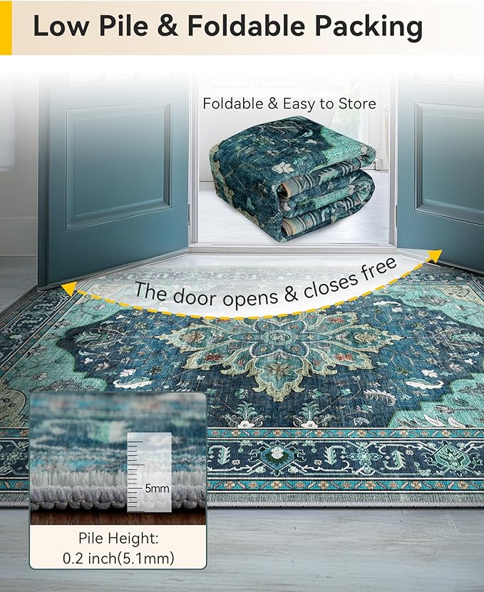 RELEANY Area Rugs 3'x10' Runner Rug Non Slip Washable - Image 7