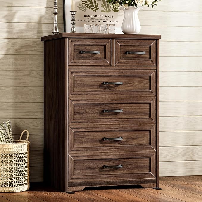 AODK Farmhouse Tall 6 Drawer Dresser by AODK