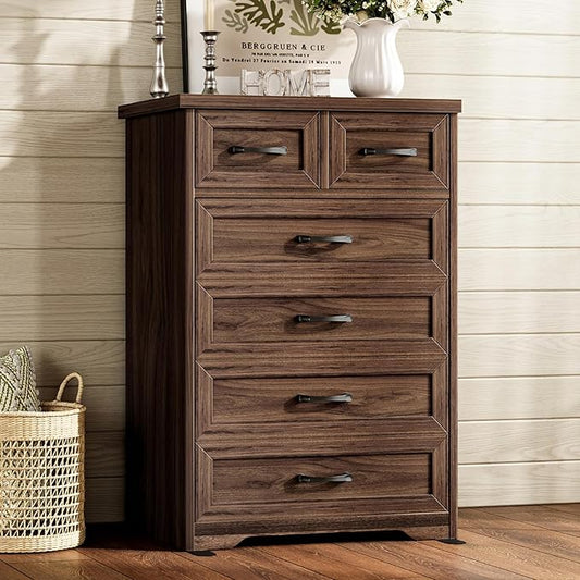AODK Farmhouse Tall 6 Drawer Dresser by AODK