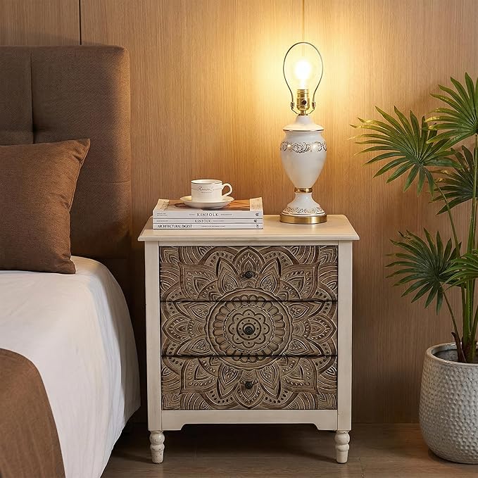 SUNBURY Vintage Wooden Nightstand - Image 2