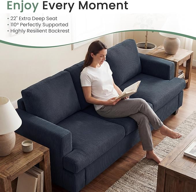 YOUDENOVA 2 Piece Set Comfy Sofa Couch, 3 Seater & Loveseat Sofa - Image 4