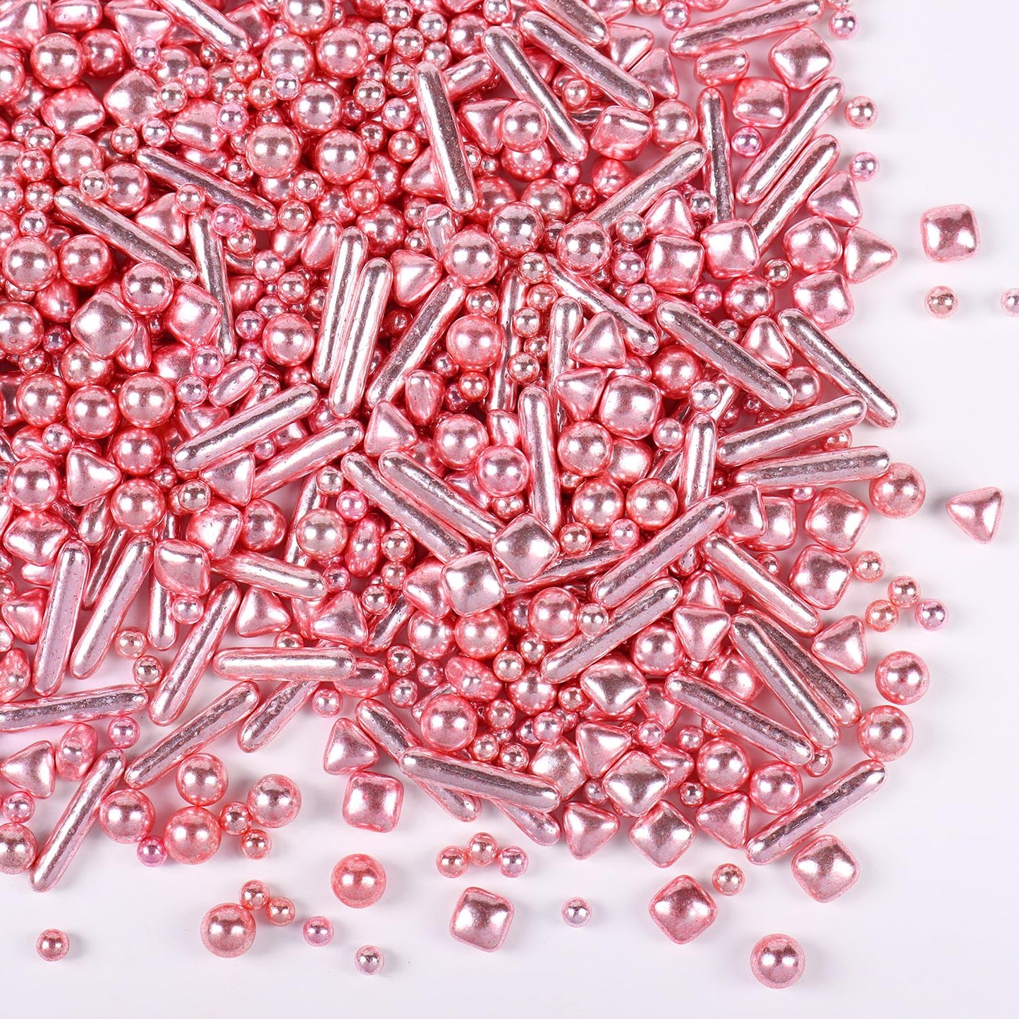Rose Gold Sprinkles for Cupcakes, Rose Gold Pearl Sprinkles, Candy Pearls for Cake Decoration, Cupcakes, Ice Cream Topping, Macaron, and Cookies.120g(4.23oz)