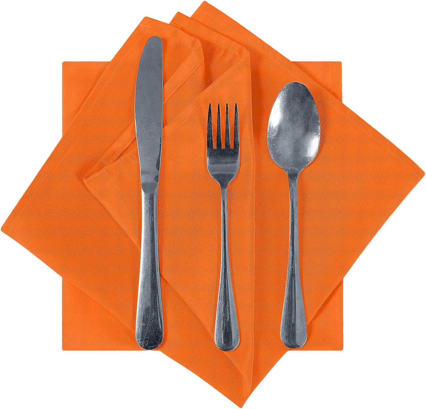 Cupuamon Cloth Napkins 20x20 inch Washable Polyester Dinner Napkins Soft Table Napkins for Wedding Party Dining Banquet(Orange,25PCS)