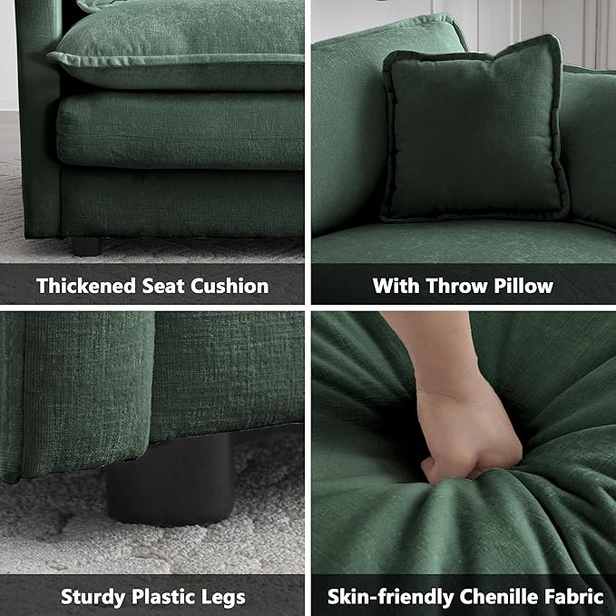 mikibama Luxury 3 Piece Sofa Set, 2 Pieces of Single Sofa and 1 Piece of 3 - Image 5