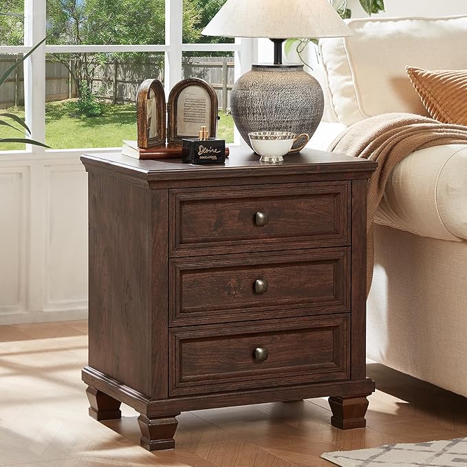 SAVOR LIFE Farmhouse Nightstand Set of 2, Rustic Couch End Table - Image 8