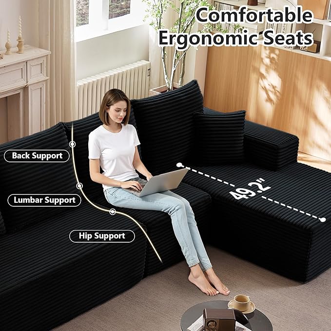 135" Cloud Sectional Couch - Image 5