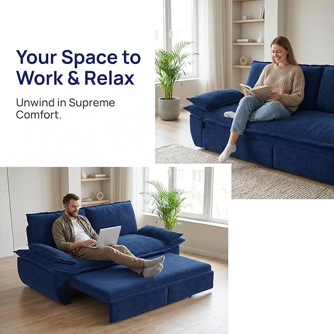 73.2" Sofa Bed Queen, 3-in-1 Pull Out Sofa Bed - Image 8
