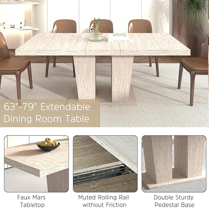 Henf 5 Pieces Extendable Dining Table Set - Image 5