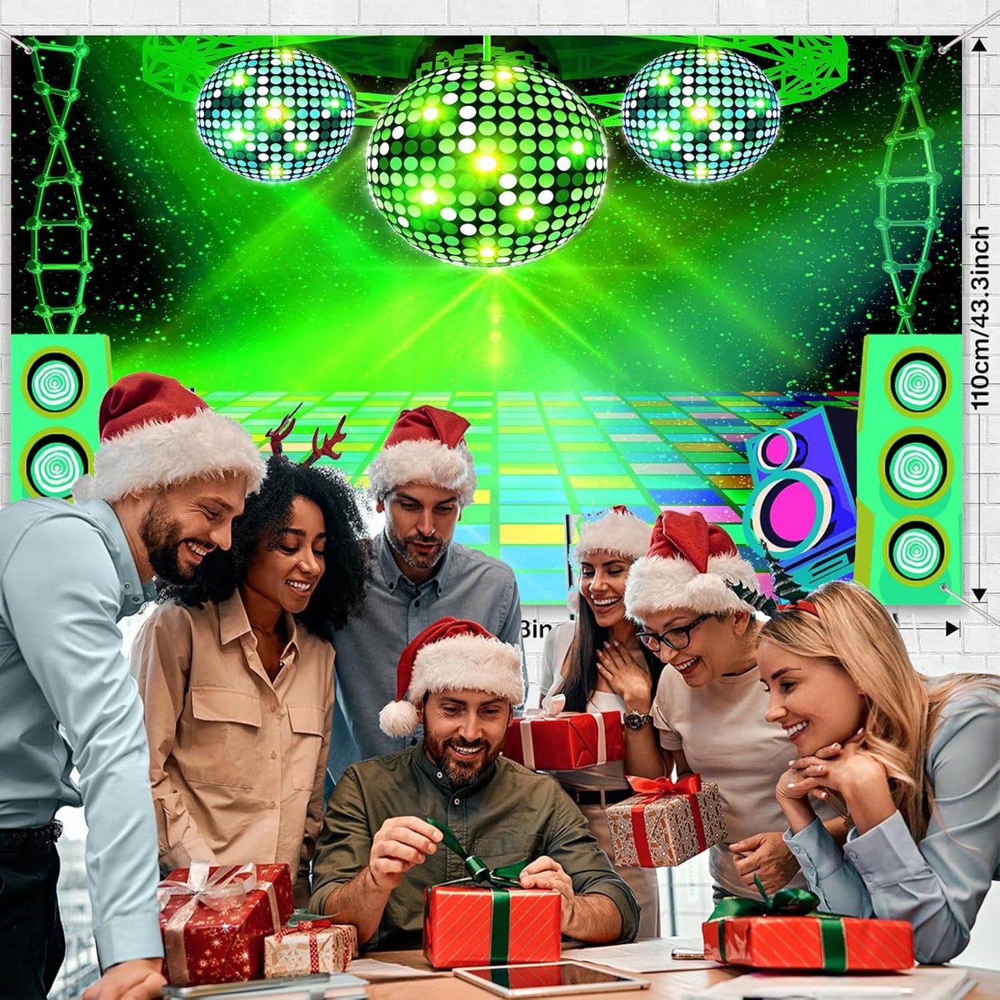 Dance Party Backdrop Retro 80s 90s Theme Stage Dance Ball Music Birthday Party Decoration DJ Photography Background 5 x 3 ft for Baby Shower Picture Photo Shoot Polyester Fabric,Purple