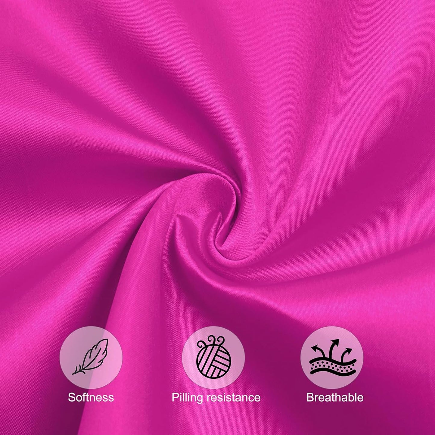 Horbaunal 30 Pack Hot Pink Satin Napkins 17 x 17 Inch, Square Soft Table Dinner Napkins, Silky Cloth Napkins Table Decoration for Weddings Banquets Parties