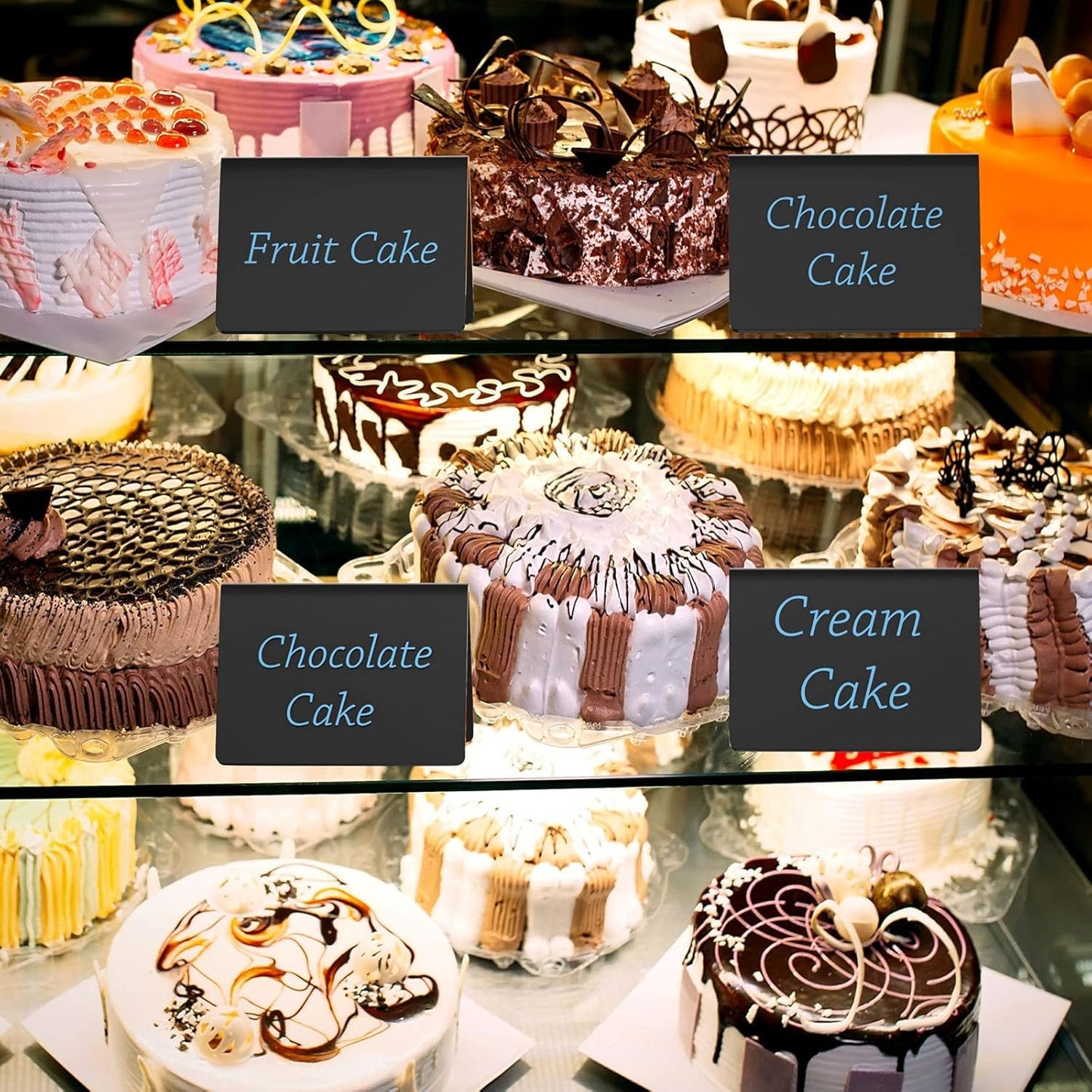 20 Pack Acrylic Mini Chalkboard Sign, AITEE Black Mini Tabletop Chalkboard Signs, Small Tent Chalkboards Blackboard for Weddings, Birthday Parties, Message Board Signs, Buffet, Bakery and Retail Label