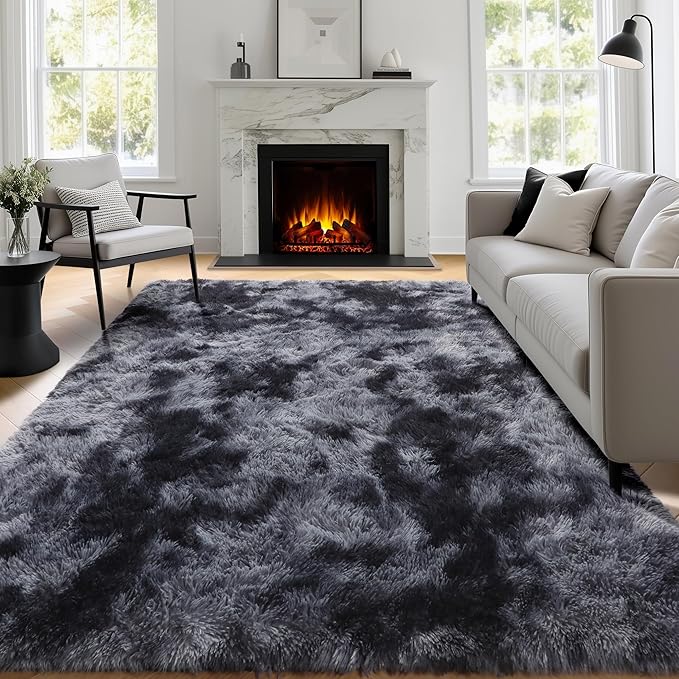 PAGISOFE Area Rugs 9x12 Living Room, Large Dark Grey Shag Rugs - Image 9