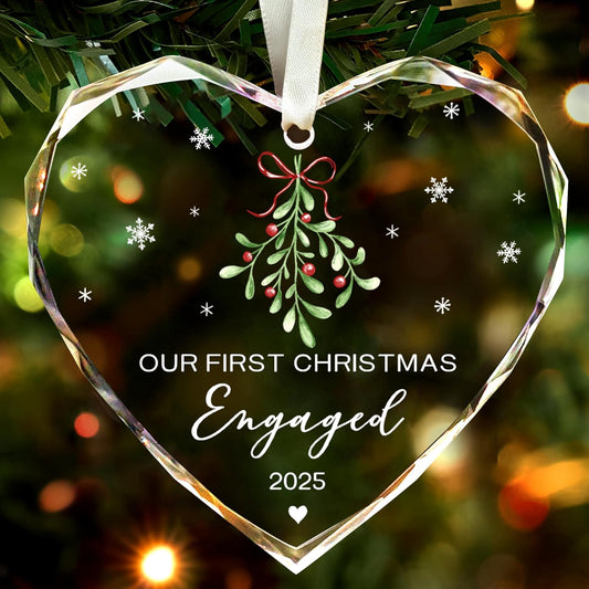 Engagement Gifts for Couples Women,Her,Engagement Gift for Newly Engaged Couples,Bride to Be Gifts,First Christmas Engaged Ornament 2025