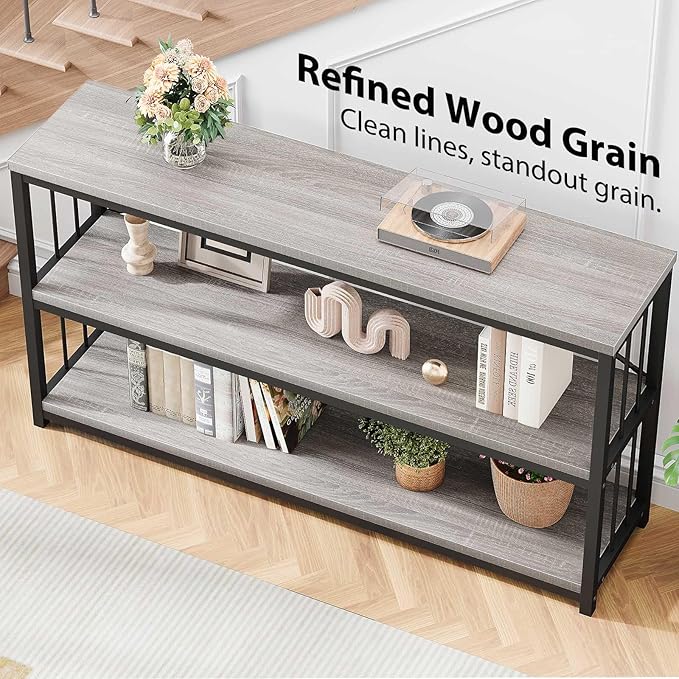 LVB Extra Long 3-Tier Sofa Table, Industrial Console Table - Image 7