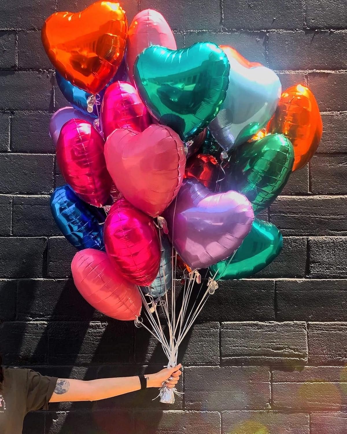 10pcs Pearl Purple Heart Balloons - 18 Inch Mylar Balloons for Baby Shower, Wedding, Valentine's Day Decorations