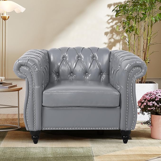 QHITTY 2 Piece Living Room Set, Sectional Chesterfield Sofa Chair Contemporary - Image 8