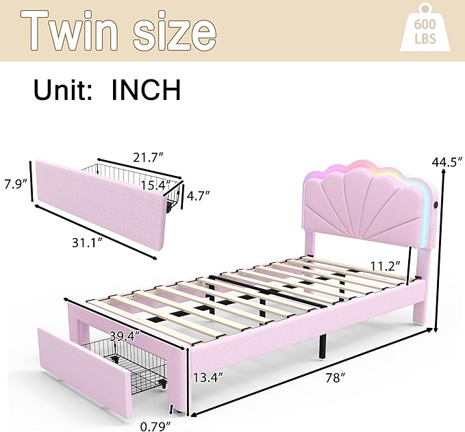 Twin Multifunctional Upholstered Bed，Children’s Bed - Image 2