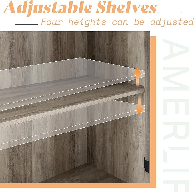 AMERLIFE Farmhouse 63" Buffet Sideboard Cabinet - Image 8