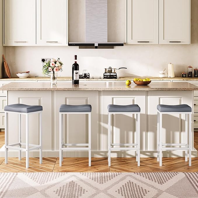 HOOBRO Bar Stools, 24.8 Inches, 2.4" Thick Upholstery - Image 2